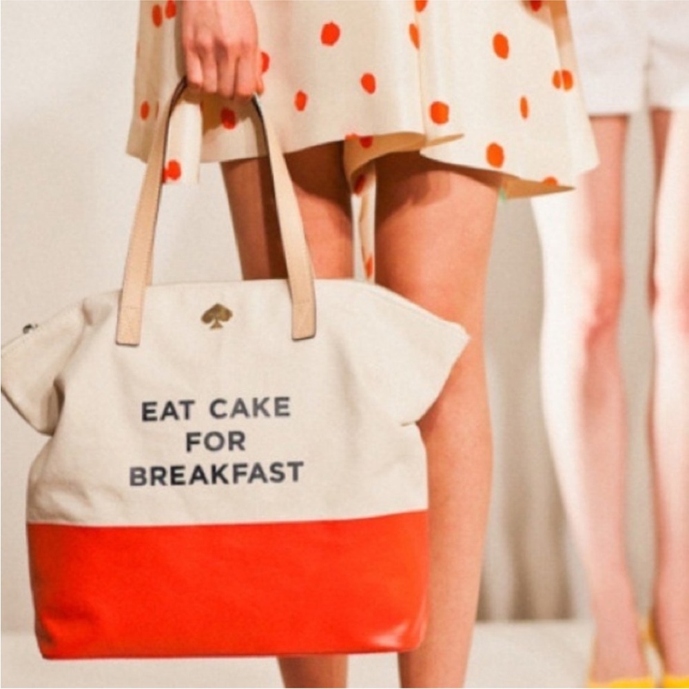 Kate Spade Call to Action Eat Cake for Breakfast tote bag